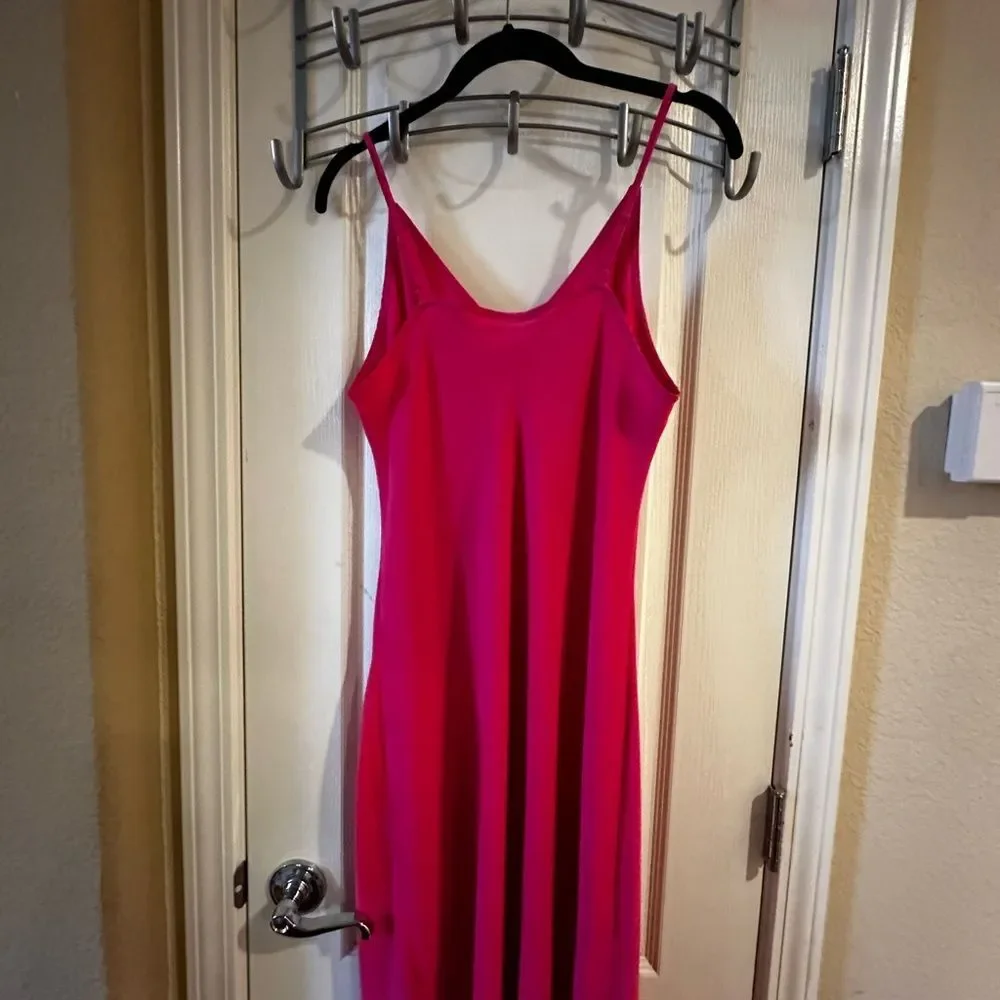A New Day Spaghetti strap Pink Fuschia Maxi Dress Size M, NWT - Picture 3 of 4